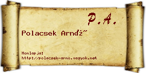 Polacsek Arnó névjegykártya